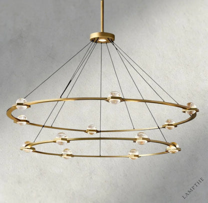 Two-Tied 60" / Brass Éclatant Round Chandelier 36", 48", 60", Two-Tied 60"