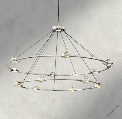 Two-Tied 60" / Nickle Éclatant Round Chandelier 36", 48", 60", Two-Tied 60"