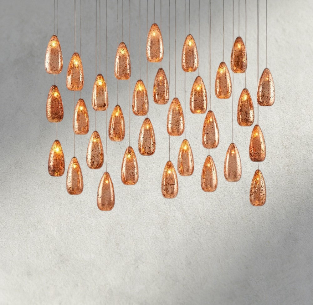 54" Edda Linear Glass Chandelier 48", 54"