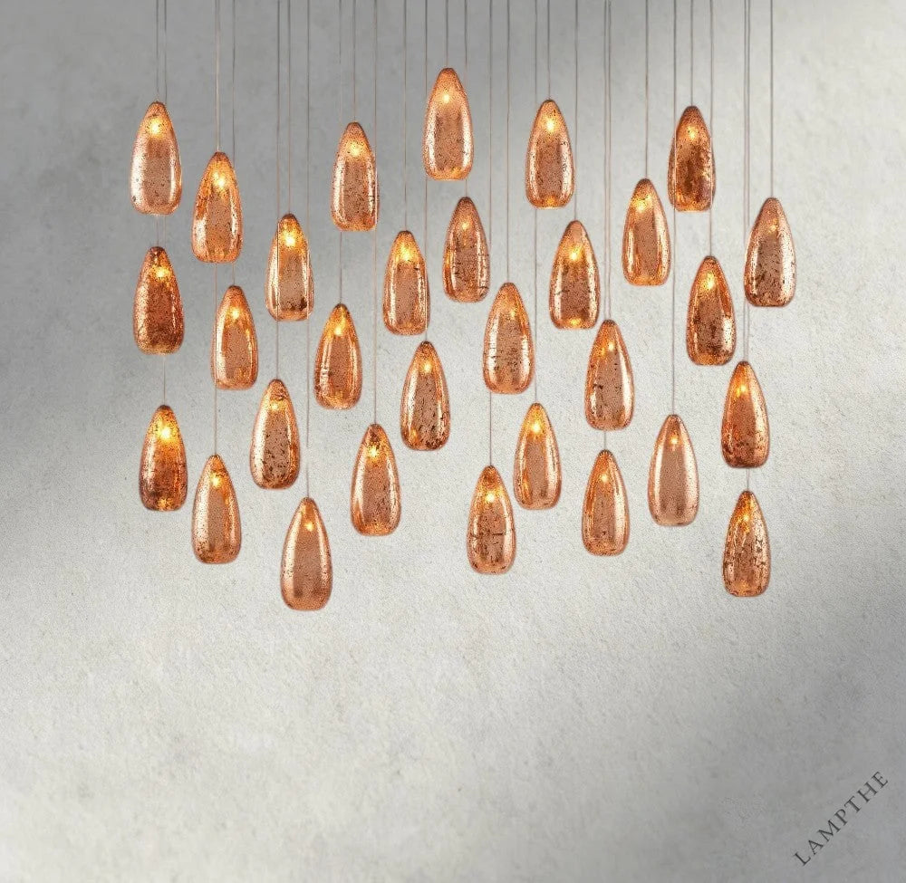 54" Edda Linear Glass Chandelier 48", 54"