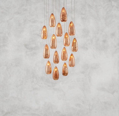 23" Edda Round Glass Chandelier 23", 35"