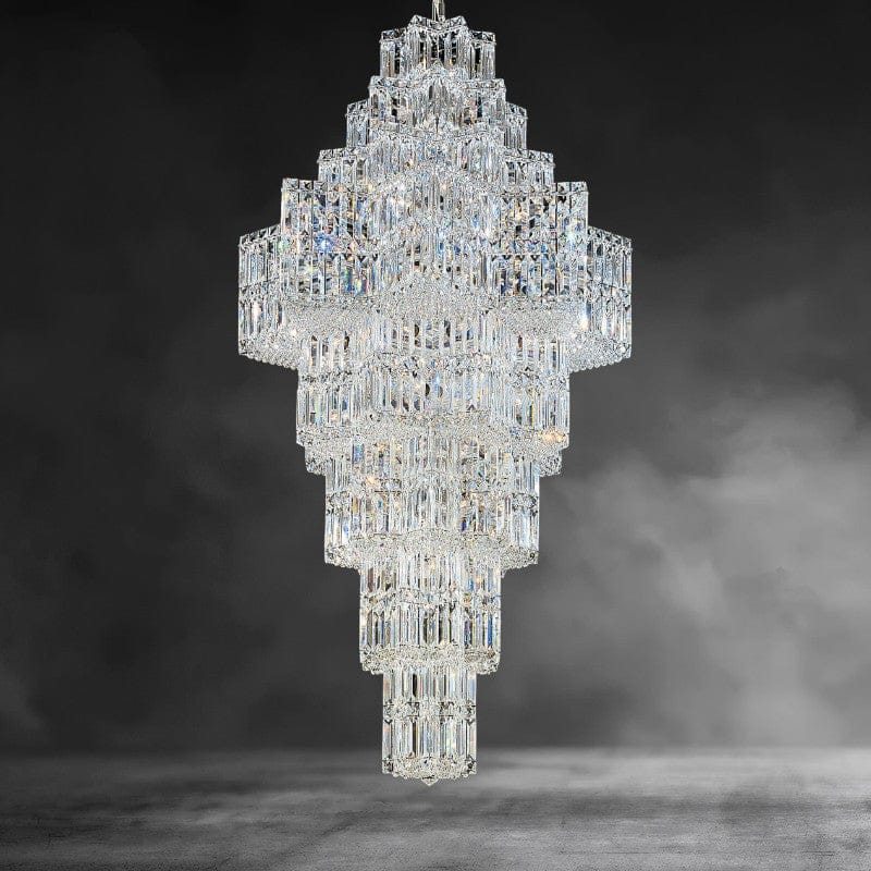 Silver Equinoe Crystal Chandelier29"