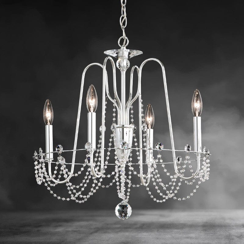 White Esmeralda Crystal Chandelier 21"