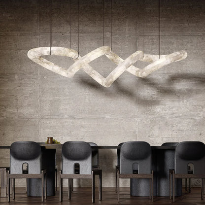 Ethebearl Alabaster Chandelier 96"