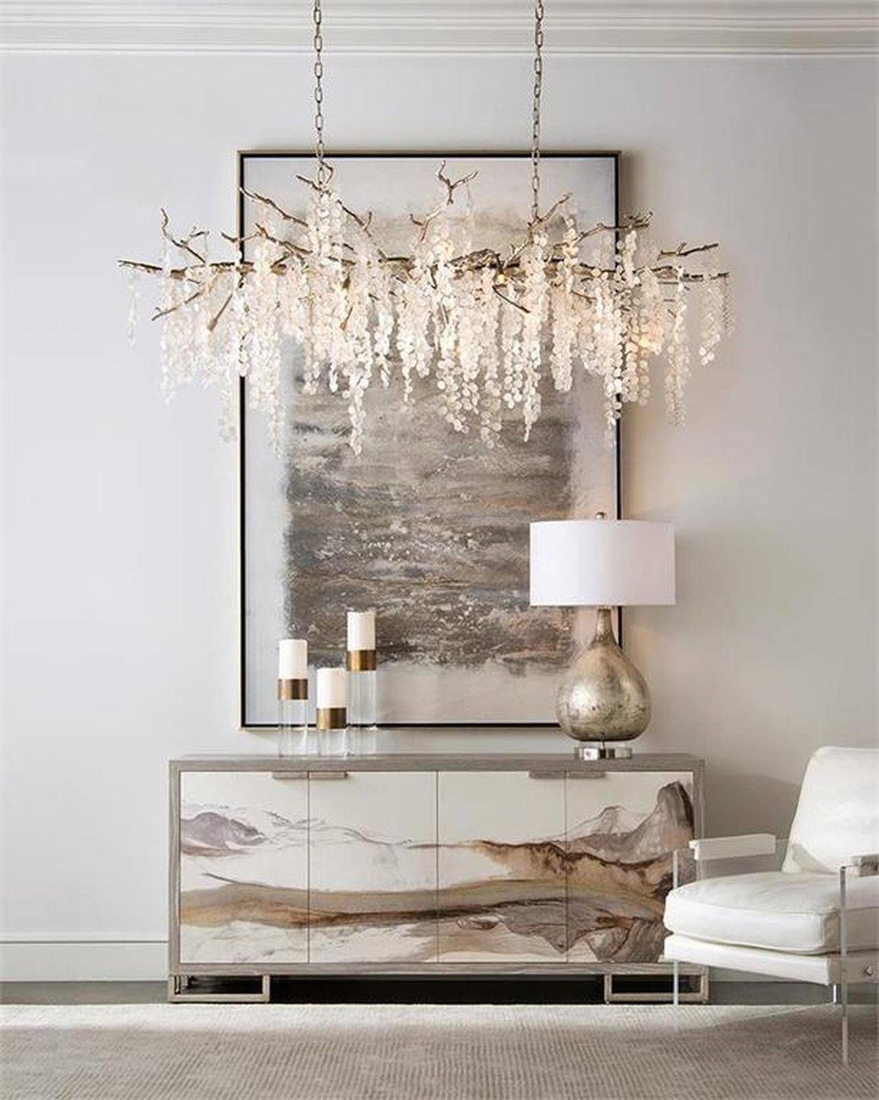 Ethyria Fifteen-Light Glass Cluster Horizontal Chandelier