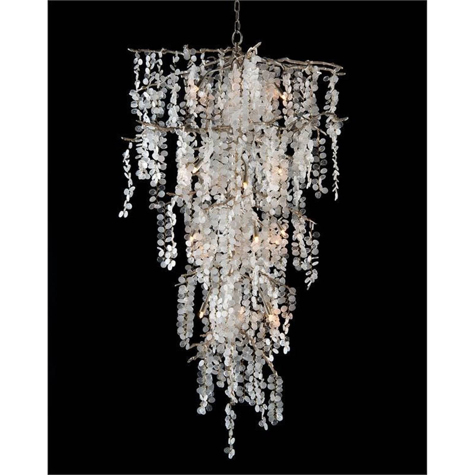 Ethyria Twenty-One-Light Dramatic Glass Cluster Chandelier