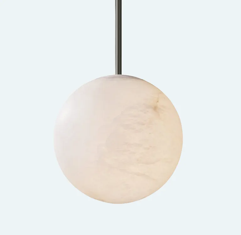 Theseus Alabaster Modern Ball Pendant Light