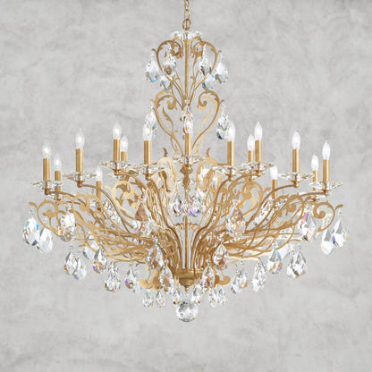 Heirloom Gold Filigrae Crystal Chandelier39"