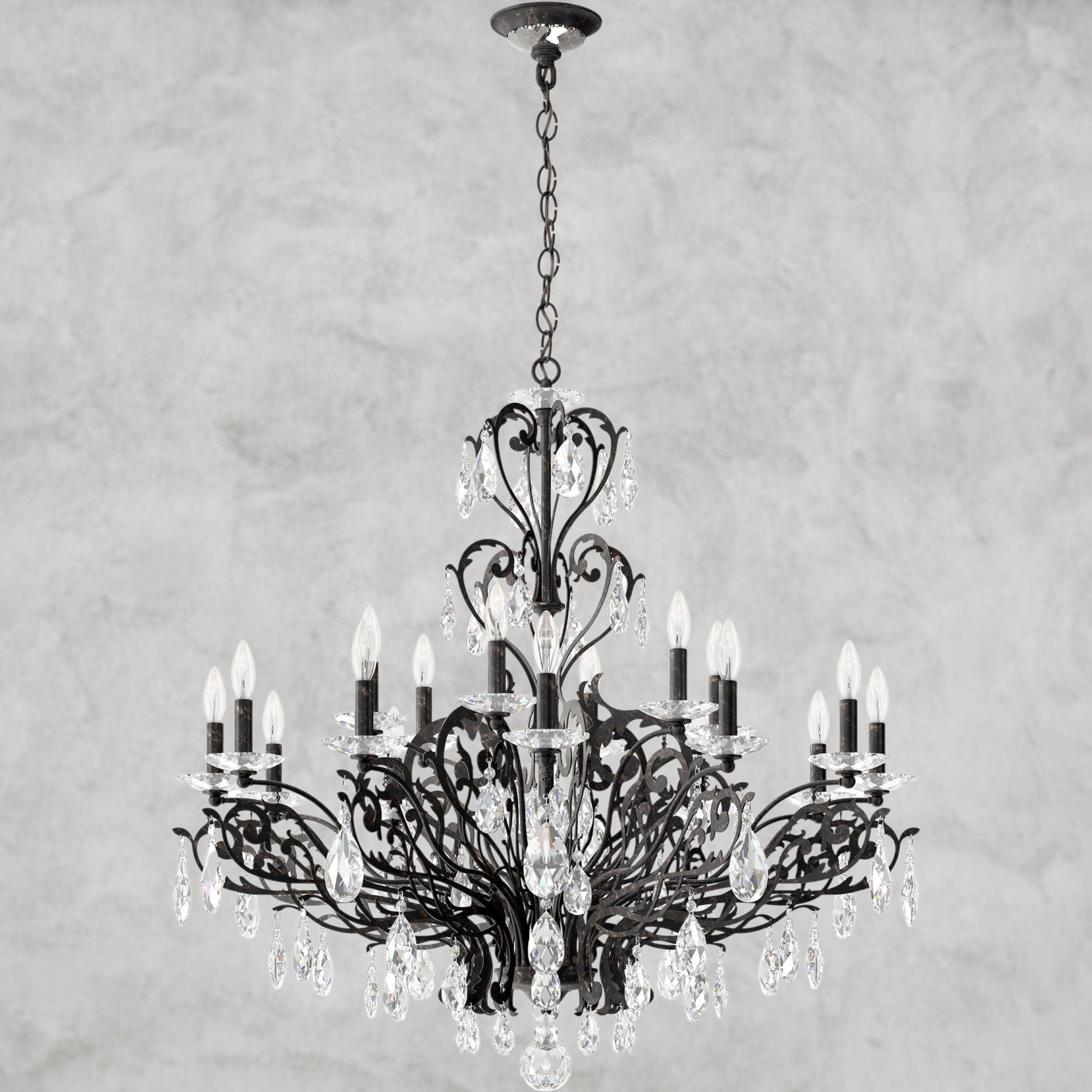 Heirloom Bronze Filigrae Crystal Chandelier39"