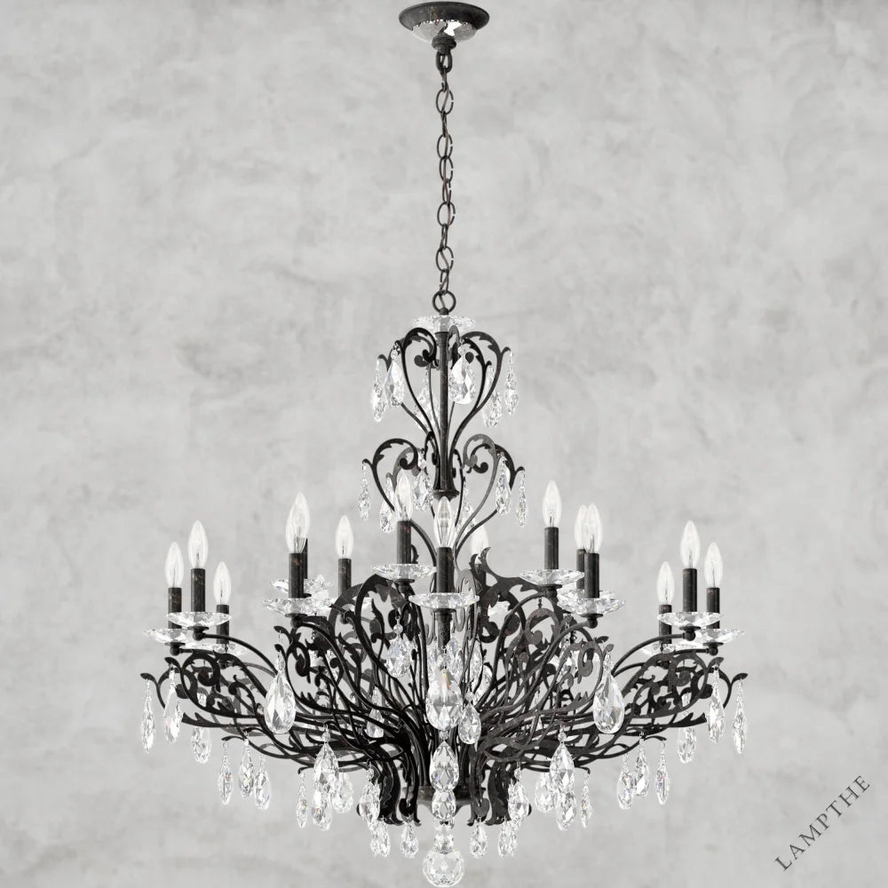 Heirloom Bronze Filigrae Crystal Chandelier39"