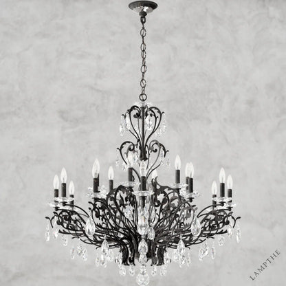 Heirloom Bronze Filigrae Crystal Chandelier39"