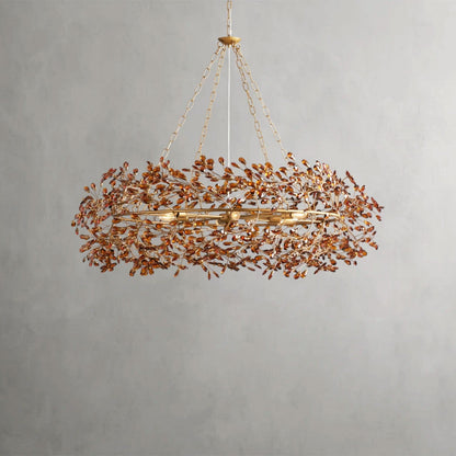 48" / BRASS/AMBER Fiore Crown Chandelier 39", 48", 60"