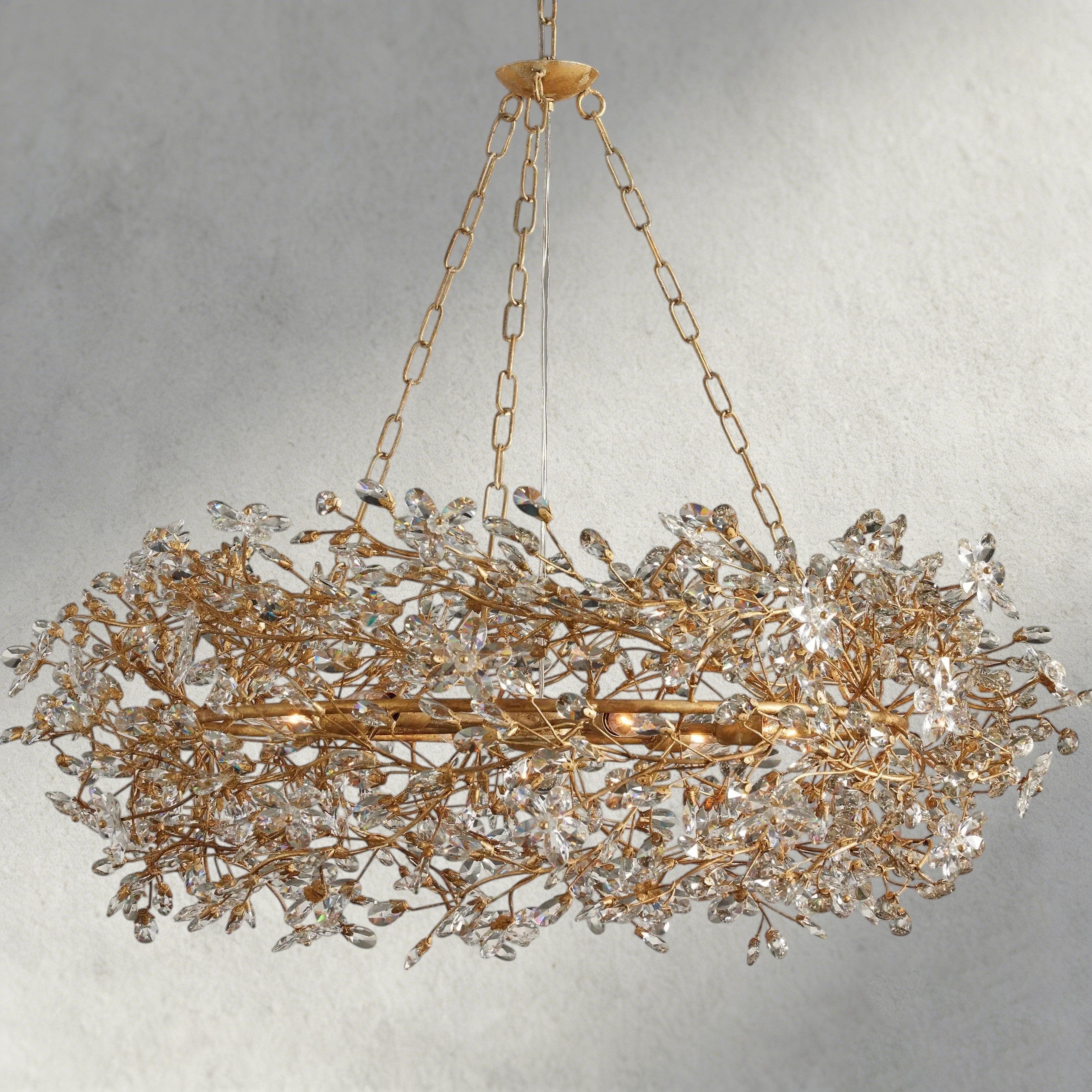 39" / GOLD Fiore Crown Chandelier 39", 48", 60"