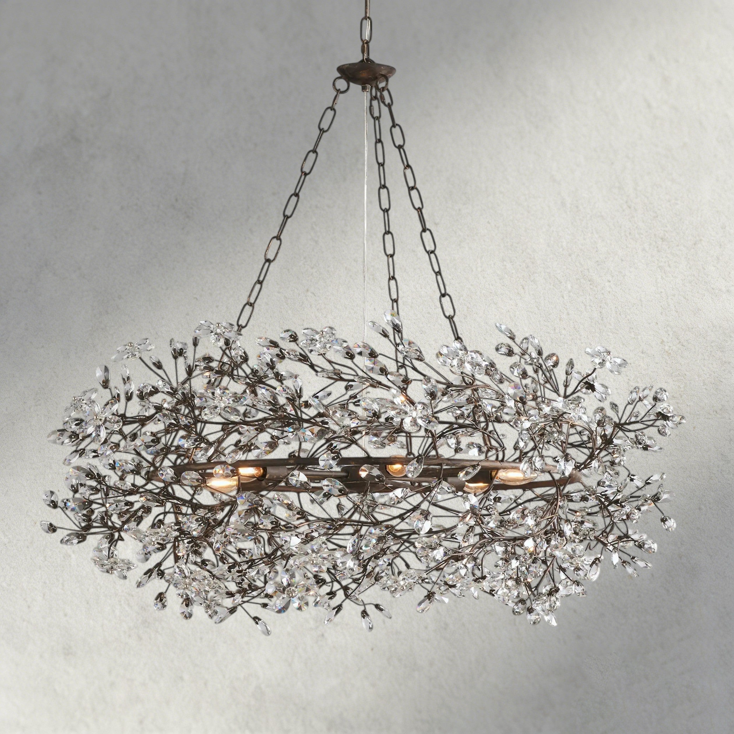 39" / BRONZE Fiore Crown Chandelier 39", 48", 60"
