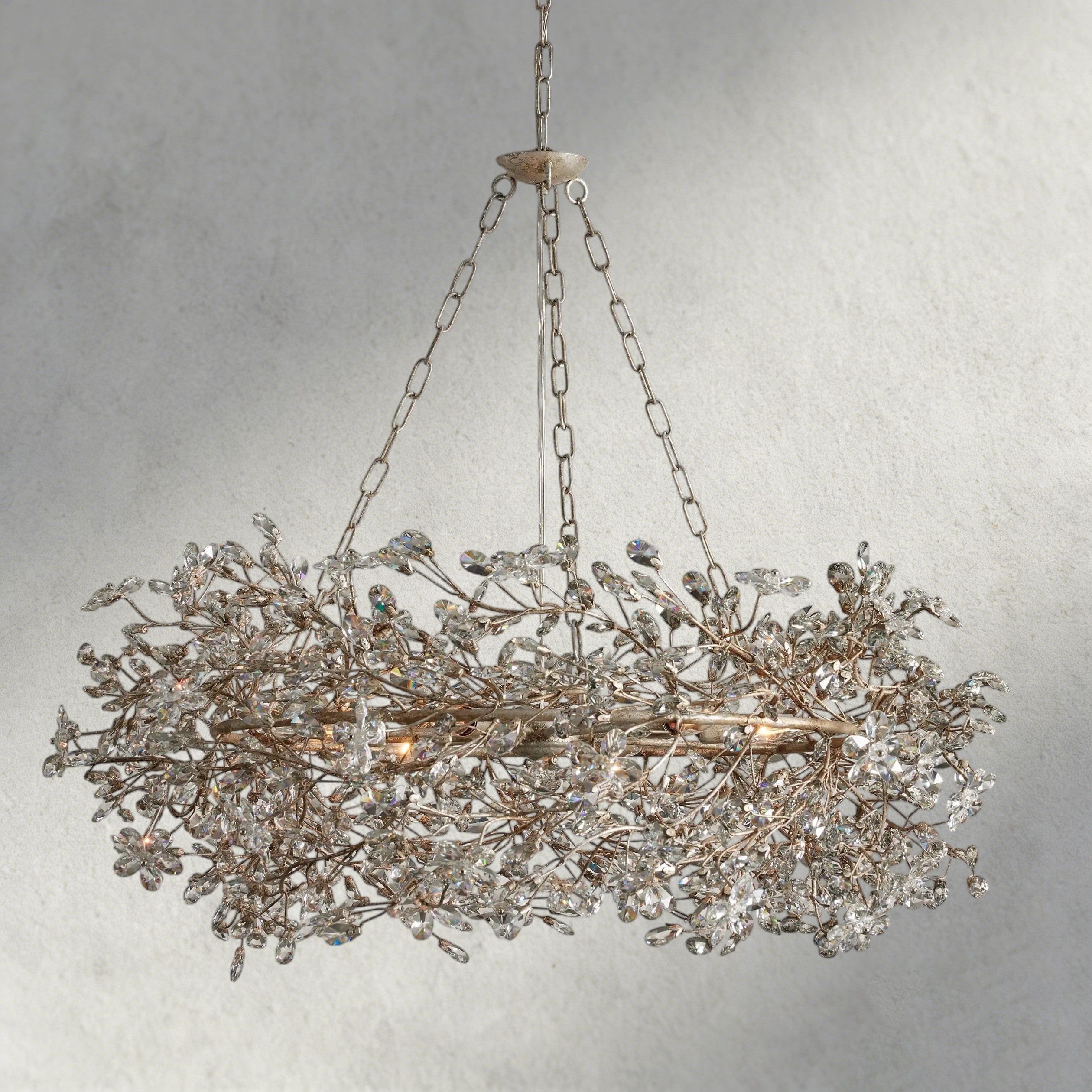 39" / SILVER Fiore Crown Chandelier 39", 48", 60"
