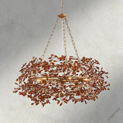 39" / BRASS/AMBER Fiore Crown Chandelier 39", 48", 60"