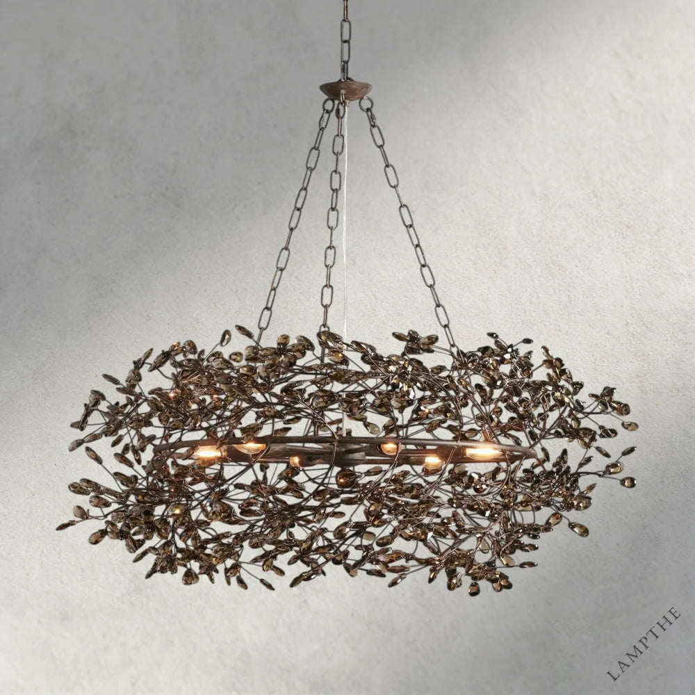 39" / BRONZE/SMOKE Fiore Crown Chandelier 39", 48", 60"