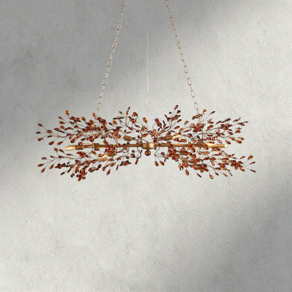 51" / BRASS/AMBER Fiore Linear Chandelier 51", 68"