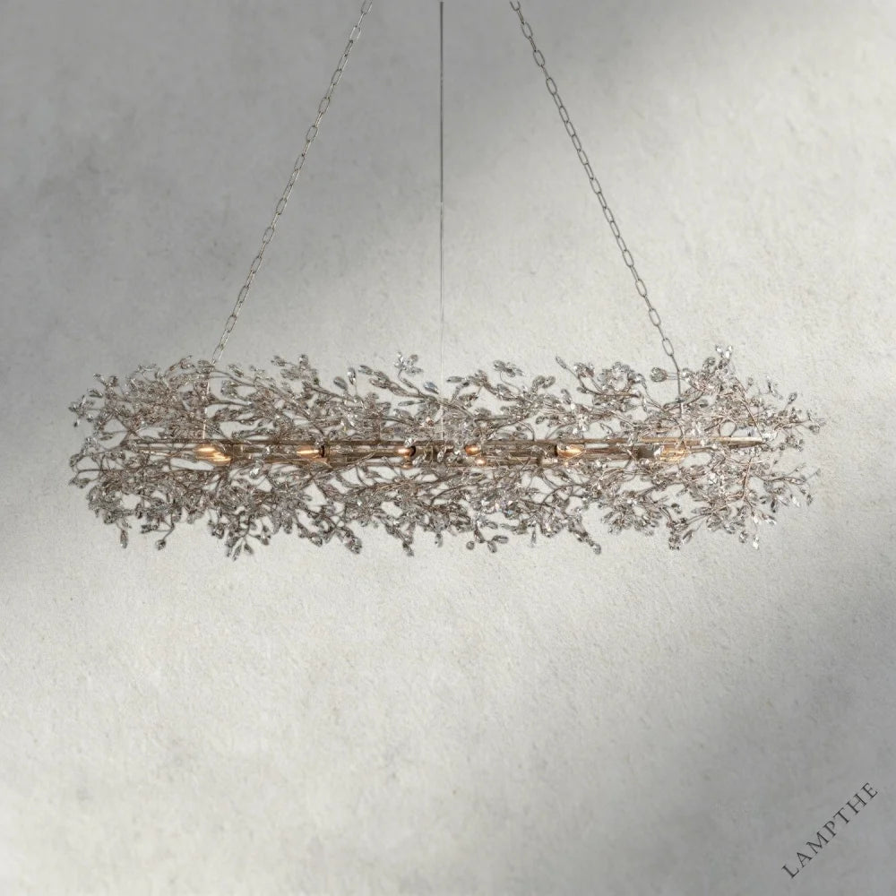74" / SILVER Fiore Oval Chandelier 62", 74"
