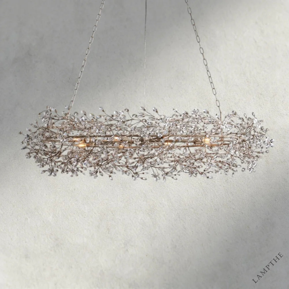 62" / SILVER Fiore Oval Chandelier 62", 74"