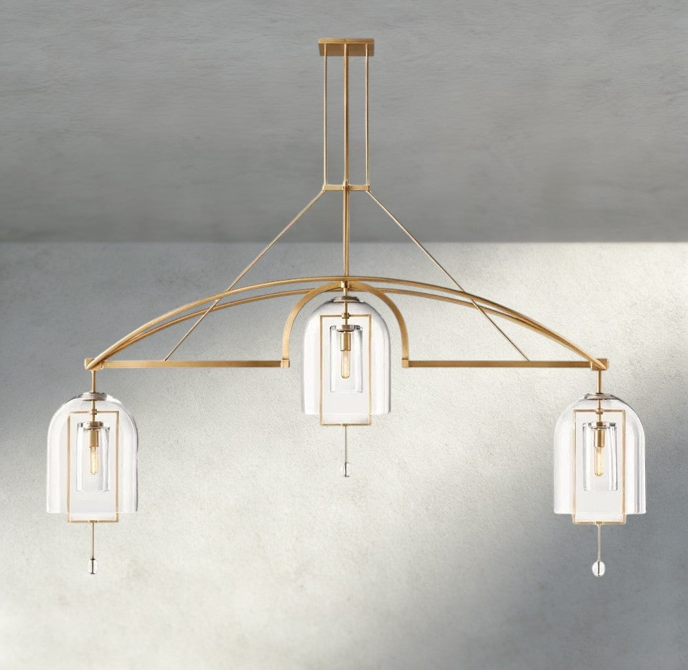 61" / Brass Fulcrum Grand Linear Chandelier 61", 73", 85"