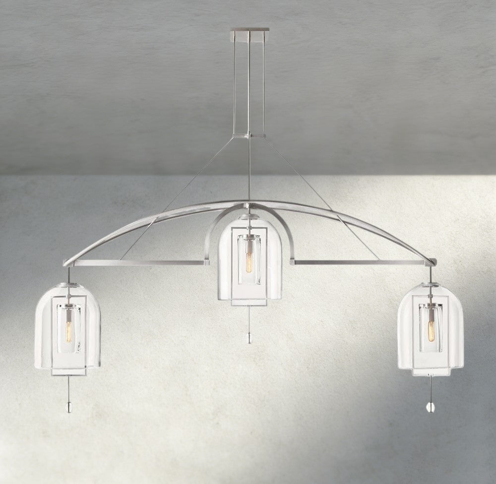 61" / Nickle Fulcrum Grand Linear Chandelier 61", 73", 85"