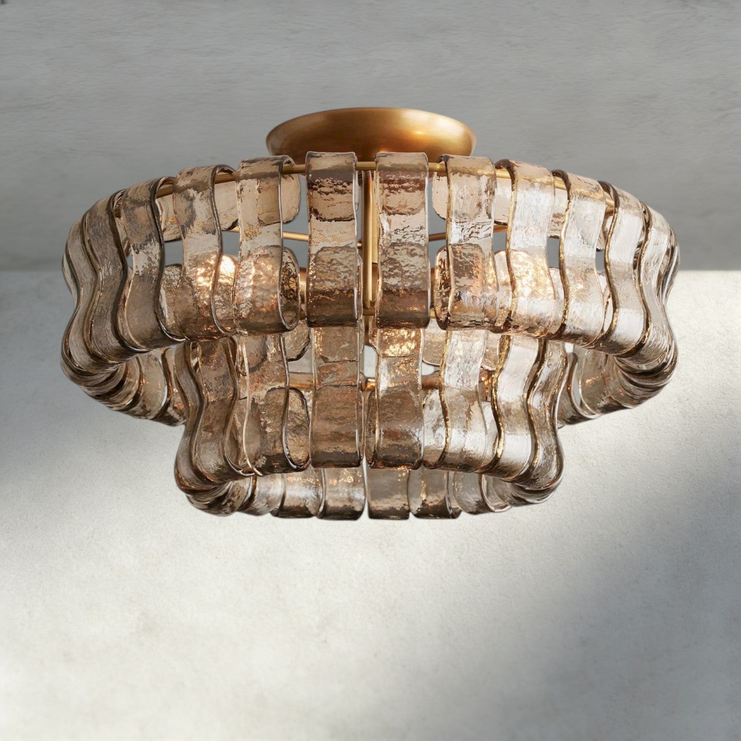 Brass / Smoke Ghiaccio Flush Mount