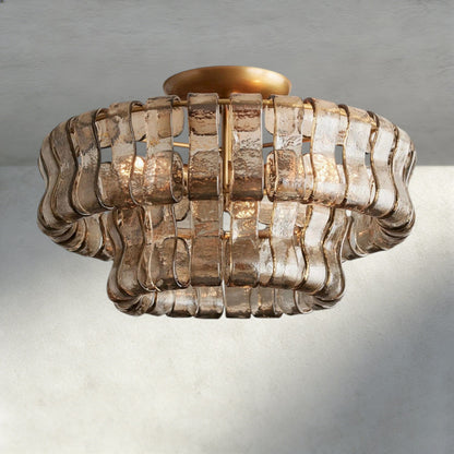 Brass / Smoke Ghiaccio Flush Mount