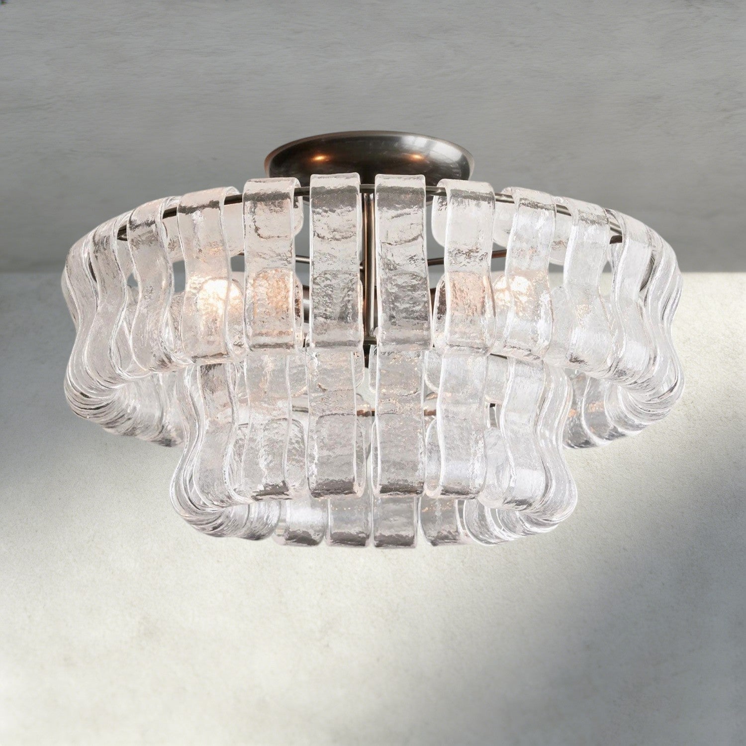 Bronze / Clear Ghiaccio Flush Mount
