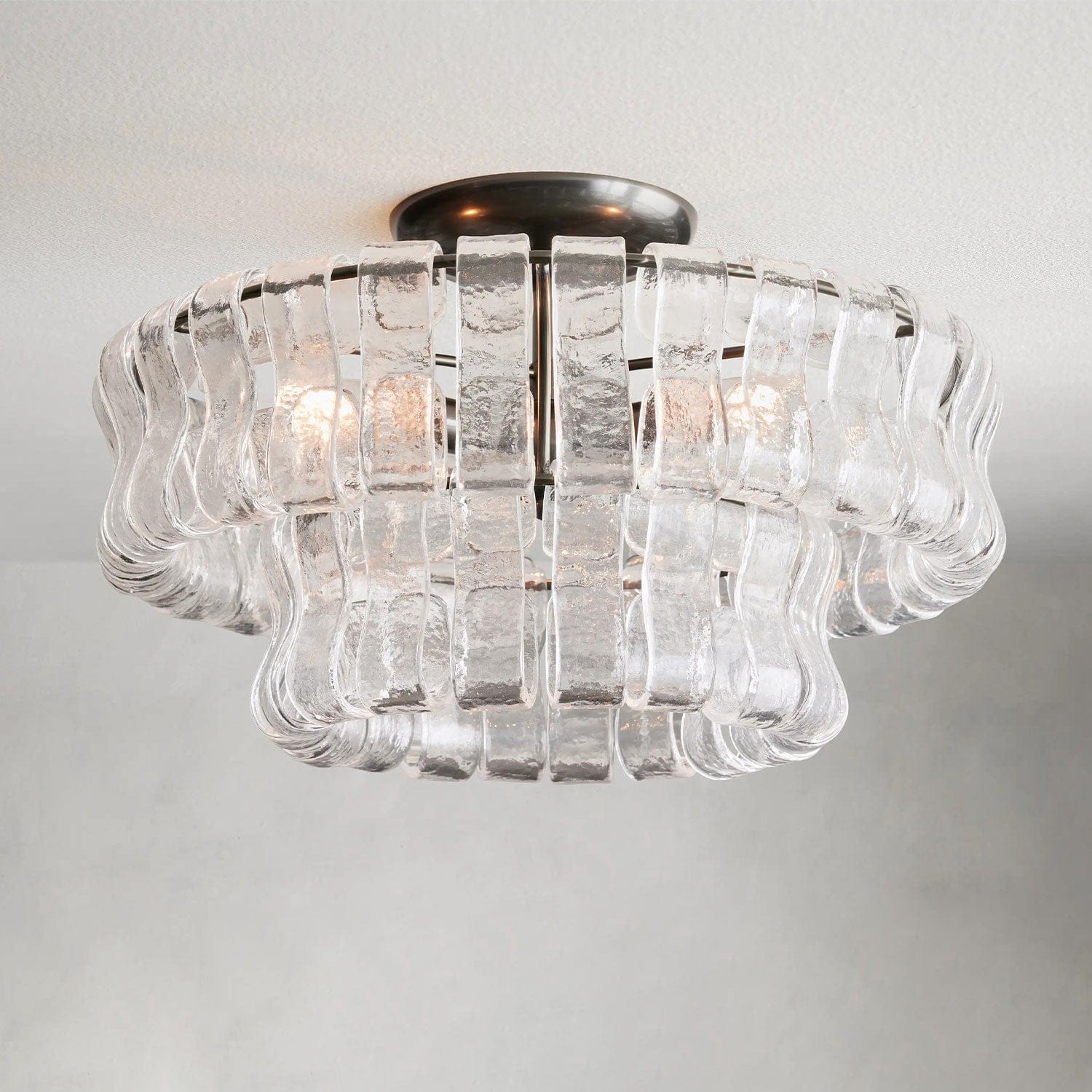 Bronze / Clear Ghiaccio Flush Mount