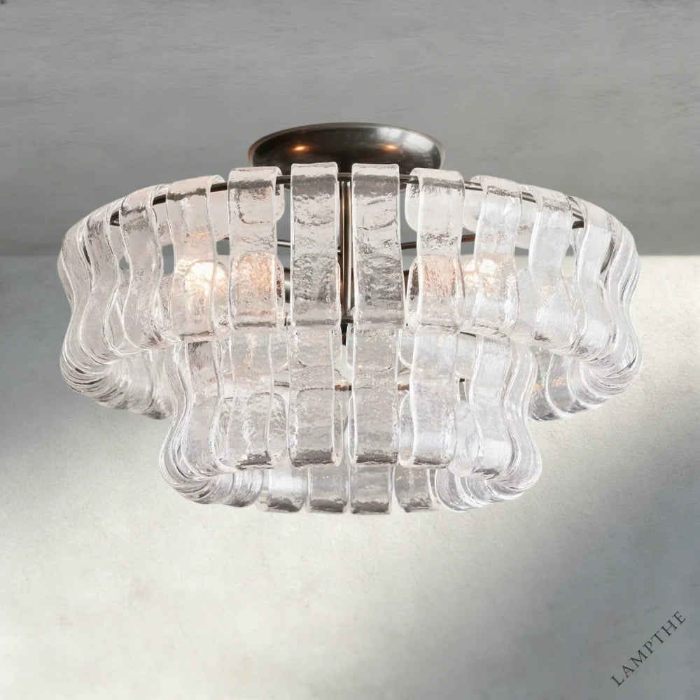 Bronze / Clear Ghiaccio Flush Mount