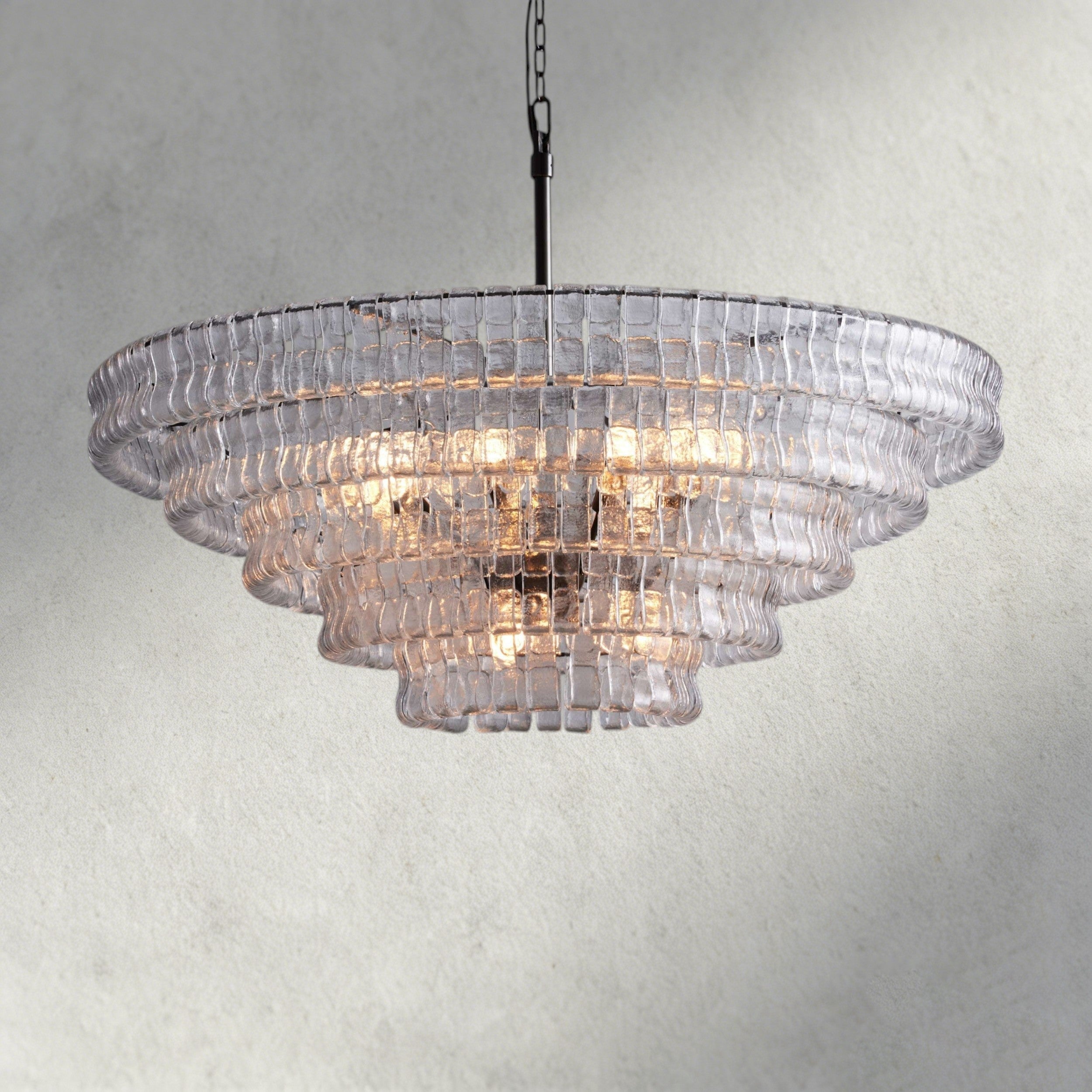 48" / BRONZE / CLEAR Ghiaccio Round Chandelier 36", 48",60"
