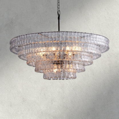 48" / BRONZE / CLEAR Ghiaccio Round Chandelier 36", 48",60"