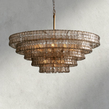 48" / BRASS / SMOKE Ghiaccio Round Chandelier 36", 48",60"