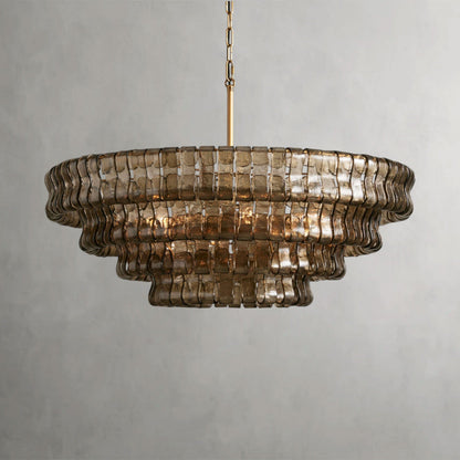 36" / BRASS / SMOKE Ghiaccio Round Chandelier 36", 48",60"