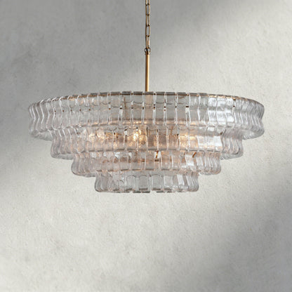 36" / BRASS / CLEAR Ghiaccio Round Chandelier 36", 48",60"