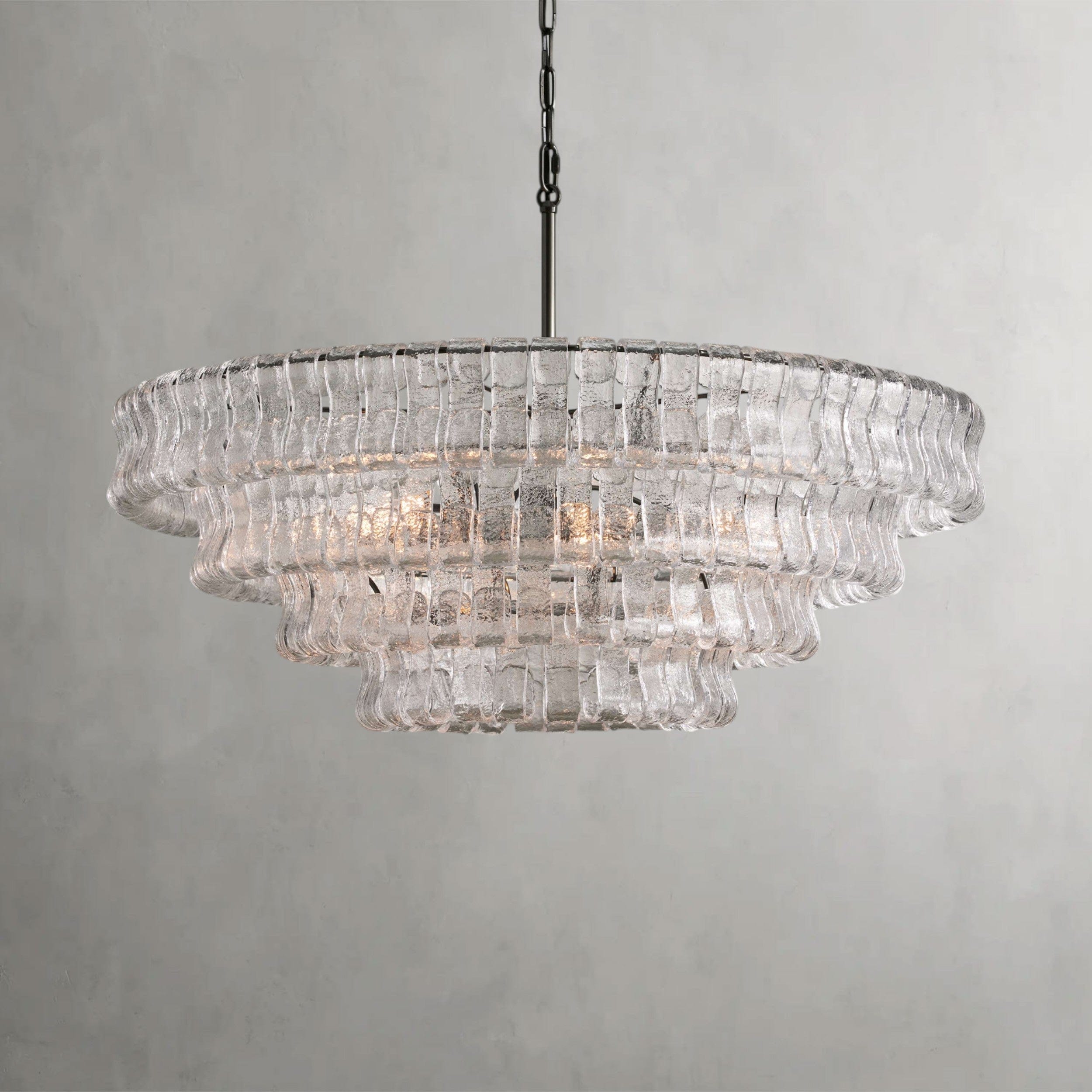 36" / BRONZE / CLEAR Ghiaccio Round Chandelier 36", 48",60"