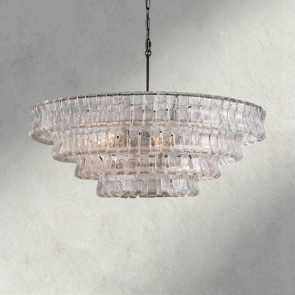 36" / BRONZE / CLEAR Ghiaccio Round Chandelier 36", 48",60"