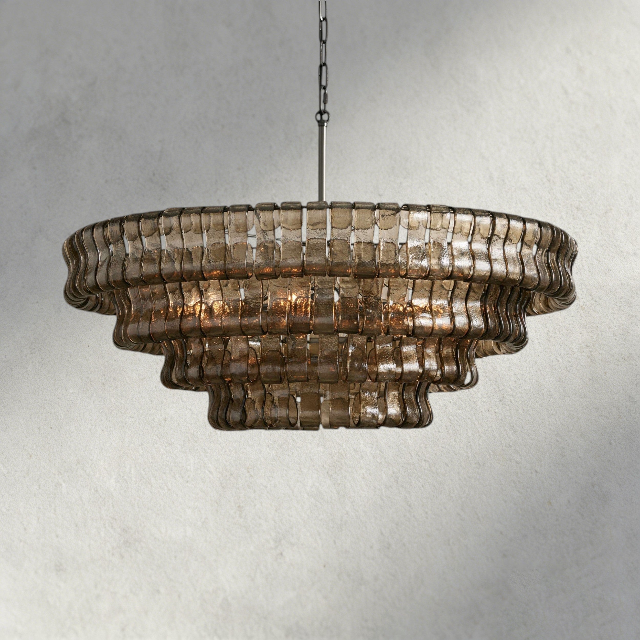 36" / BRONZE / SMOKE Ghiaccio Round Chandelier 36", 48",60"