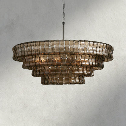 36" / BRONZE / SMOKE Ghiaccio Round Chandelier 36", 48",60"