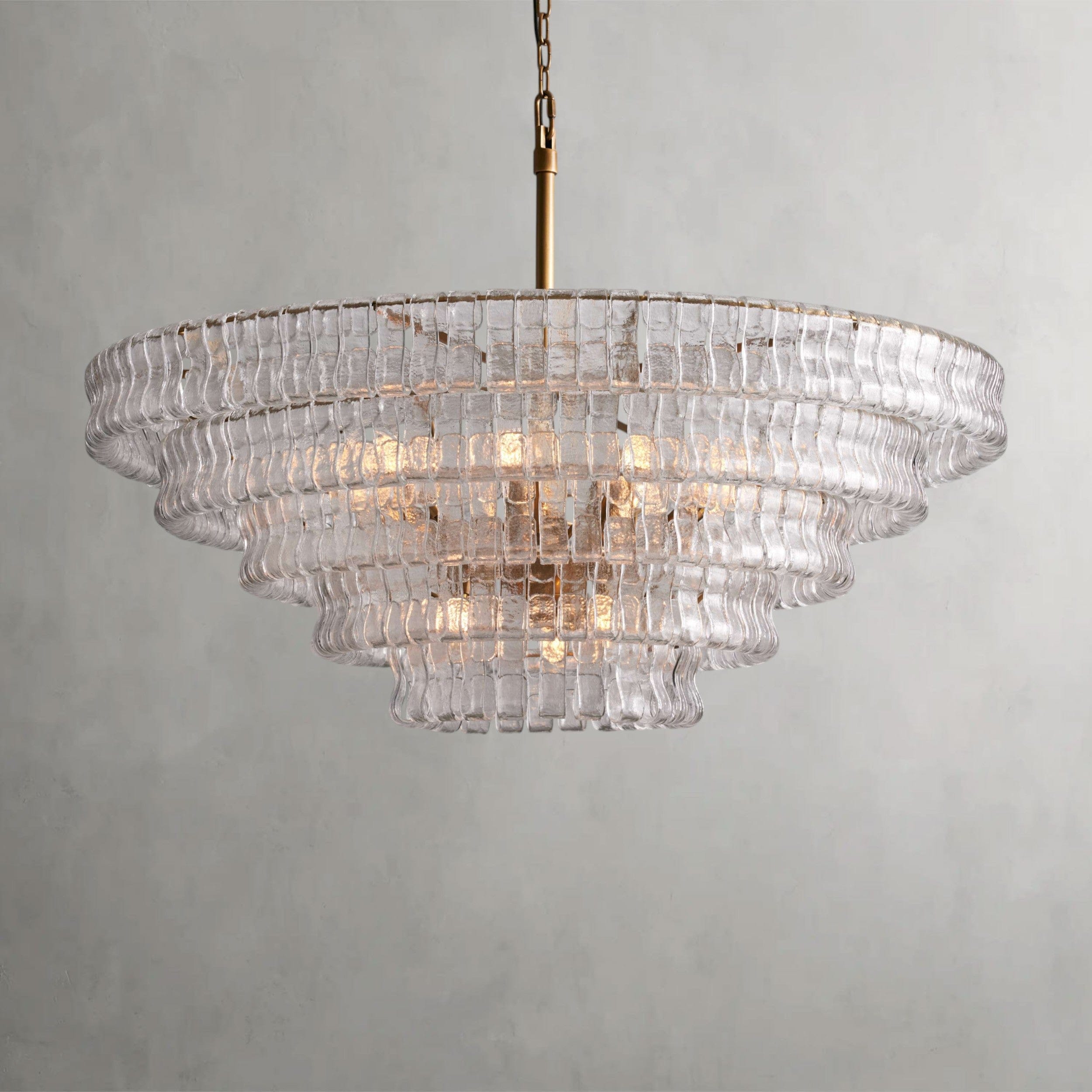 48" / BRASS / CLEAR Ghiaccio Round Chandelier 36", 48",60"