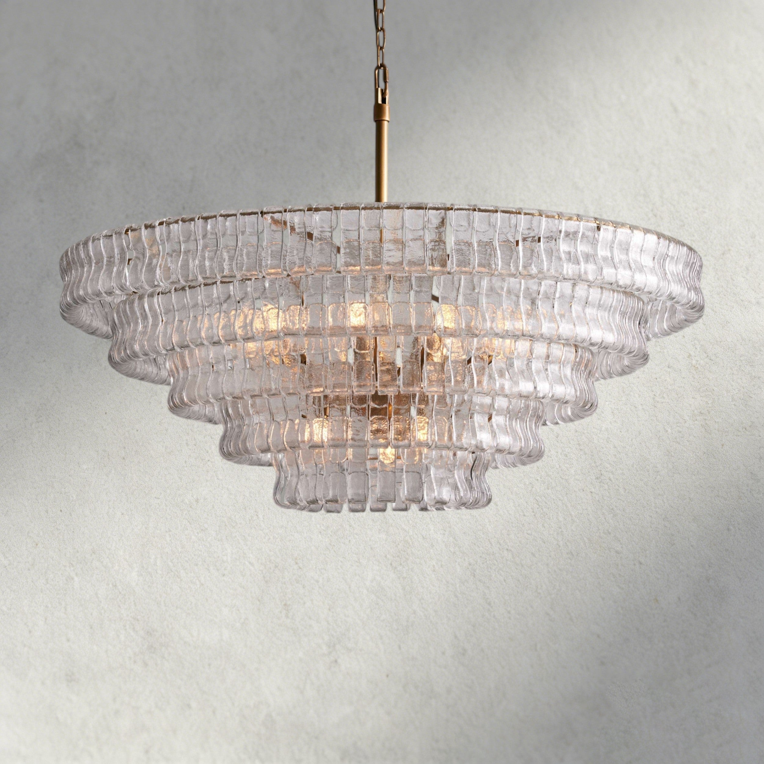 48" / BRASS / CLEAR Ghiaccio Round Chandelier 36", 48",60"