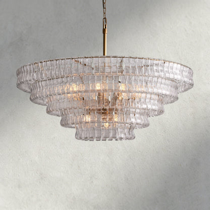 48" / BRASS / CLEAR Ghiaccio Round Chandelier 36", 48",60"