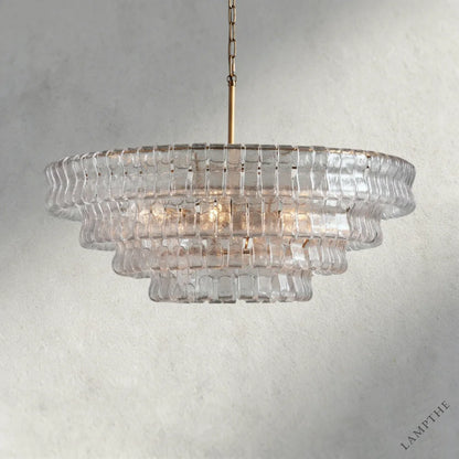 36" / BRASS / CLEAR Ghiaccio Round Chandelier 36", 48",60"