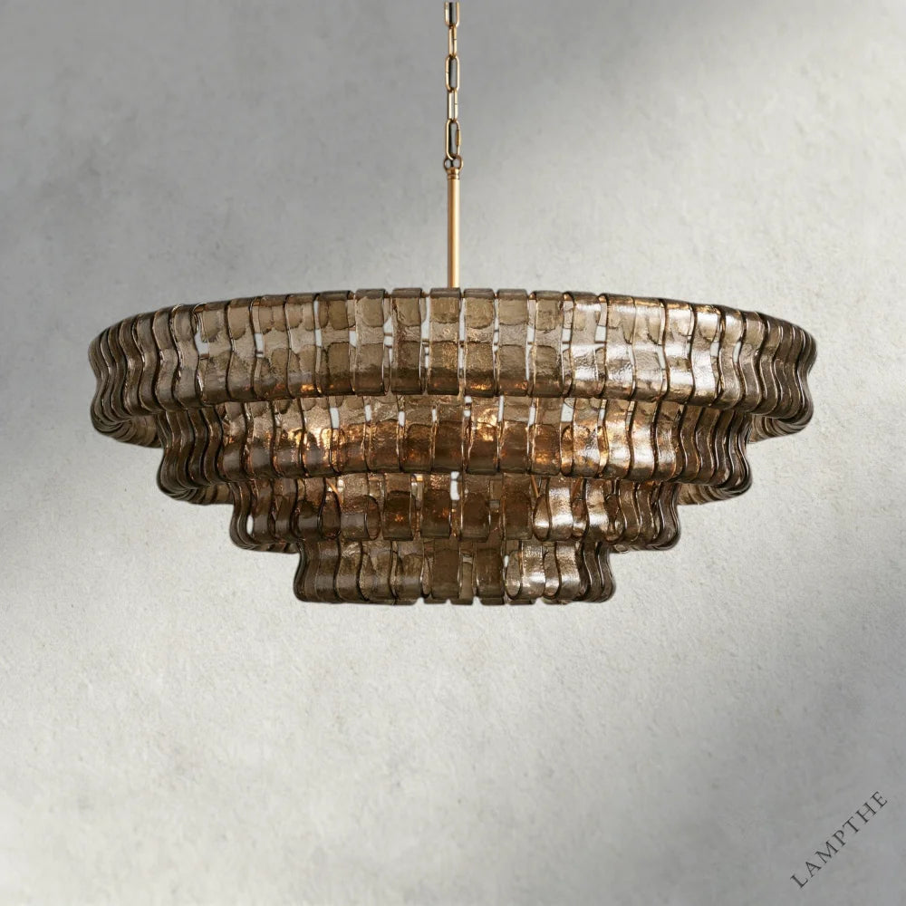 36" / BRASS / SMOKE Ghiaccio Round Chandelier 36", 48",60"