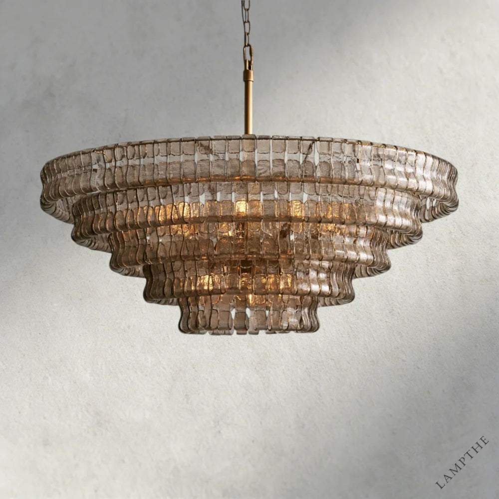 48" / BRASS / SMOKE Ghiaccio Round Chandelier 36", 48",60"