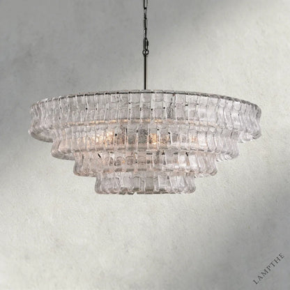 36" / BRONZE / CLEAR Ghiaccio Round Chandelier 36", 48",60"