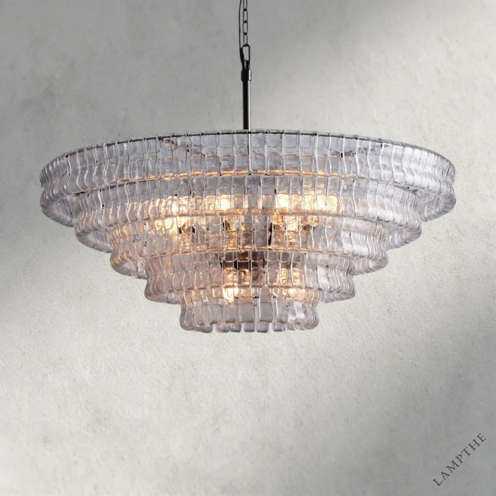 48" / BRONZE / CLEAR Ghiaccio Round Chandelier 36", 48",60"