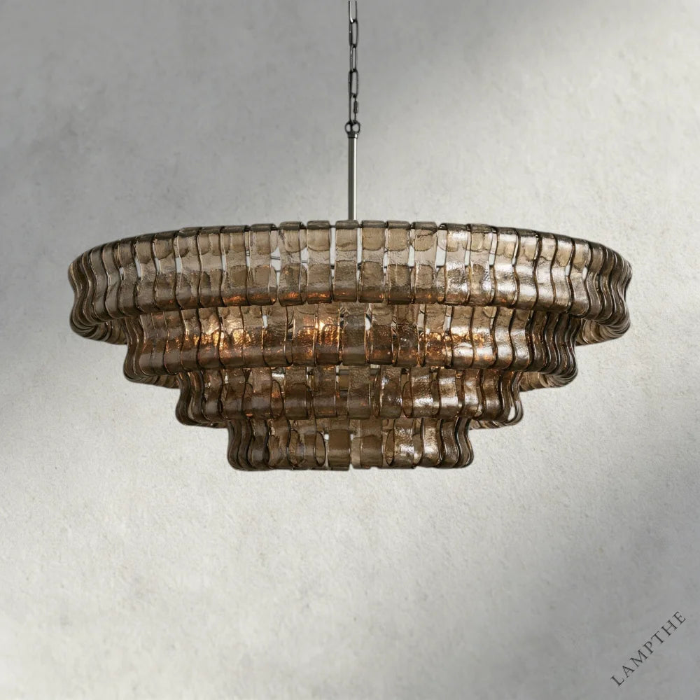 36" / BRONZE / SMOKE Ghiaccio Round Chandelier 36", 48",60"