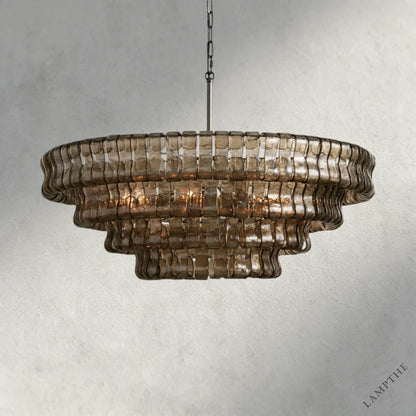 36" / BRONZE / SMOKE Ghiaccio Round Chandelier 36", 48",60"